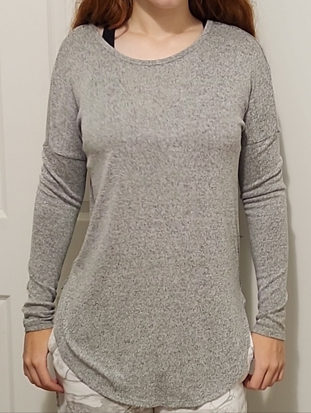 Garage Heather Gray Long Sleeve Knit Tee